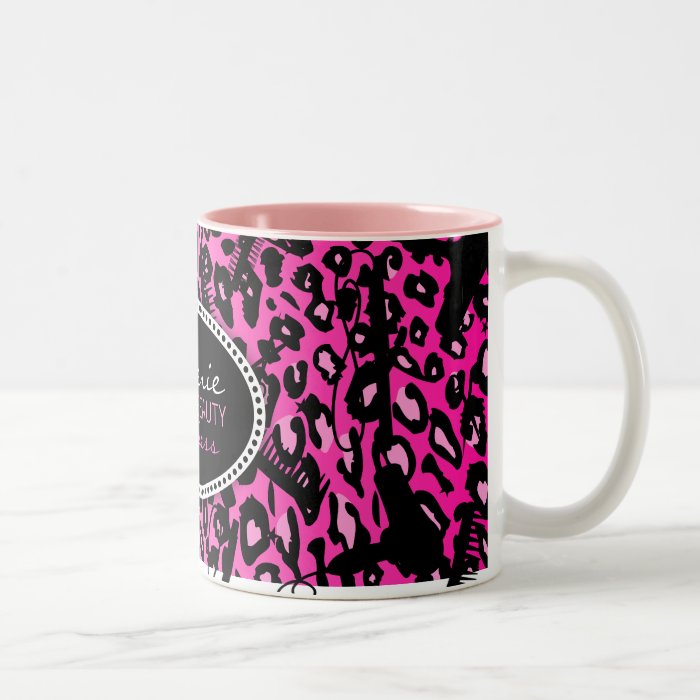 Pink Leopard Print Hair & Beauty (Custom) Mug