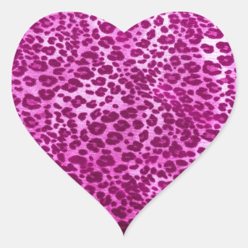 Pink leopard print heart sticker