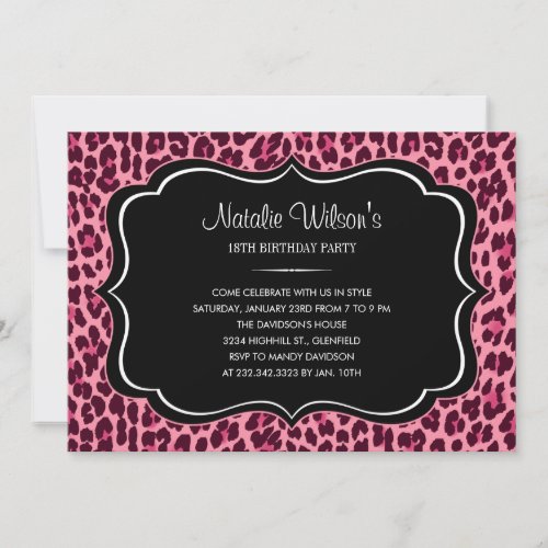 Pink Leopard Print Invitations