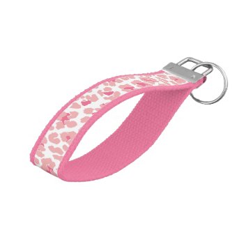Pink Leopard Print Key Fob Wristlet Key Chain by theburlapfrog at Zazzle