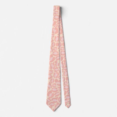 Pink Leopard Print Kitch Retro Wedding Groomsmen Neck Tie