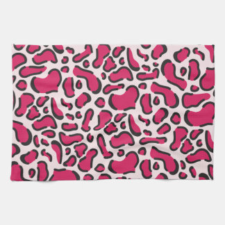 Pink leopard print kitchen towel