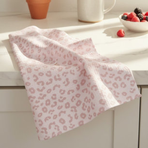Pink Leopard Print Kitchen Towel