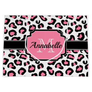 Pink Leopard Print Large Gift Bag