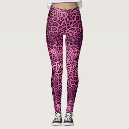 Pink Leopard Print Leggings