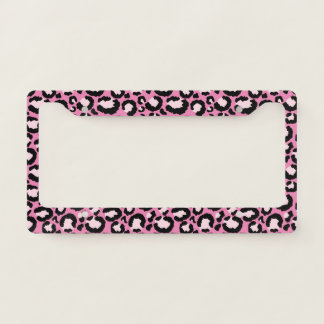 Pink Leopard Print License Plate Frame