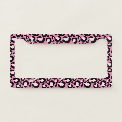 Pink Leopard Print License Plate Frame