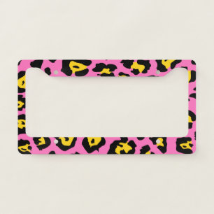 Pink Leopard Print License Plate Frame