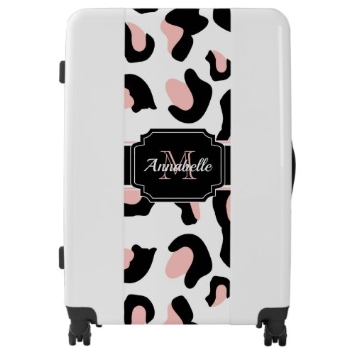 Pink Leopard Print Luggage