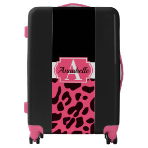 Pink Leopard Print Luggage
