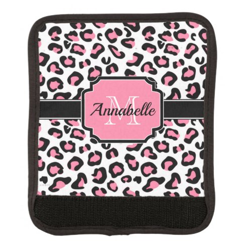 Pink Leopard Print Luggage Handle Wrap
