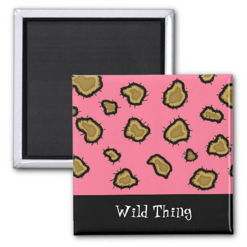 Pink Leopard Print Magnet