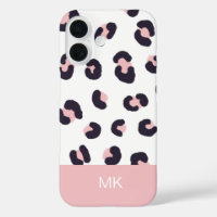 Pink Leopard Print Monogrammed