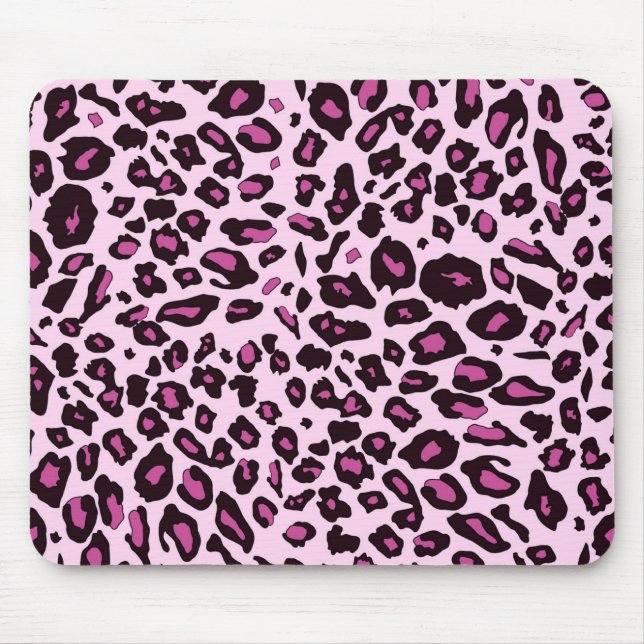Pink leopard print mouse pad (Front)