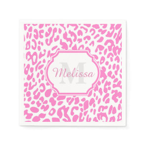 Pink Leopard Print Napkins