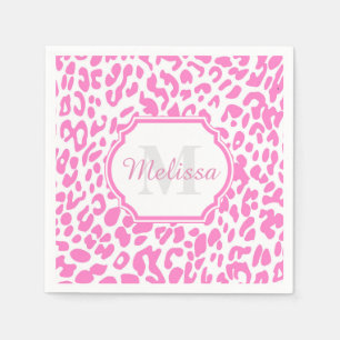 Pink Leopard Print Napkins