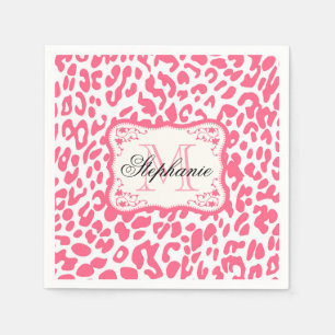 Pink Leopard Print Napkins