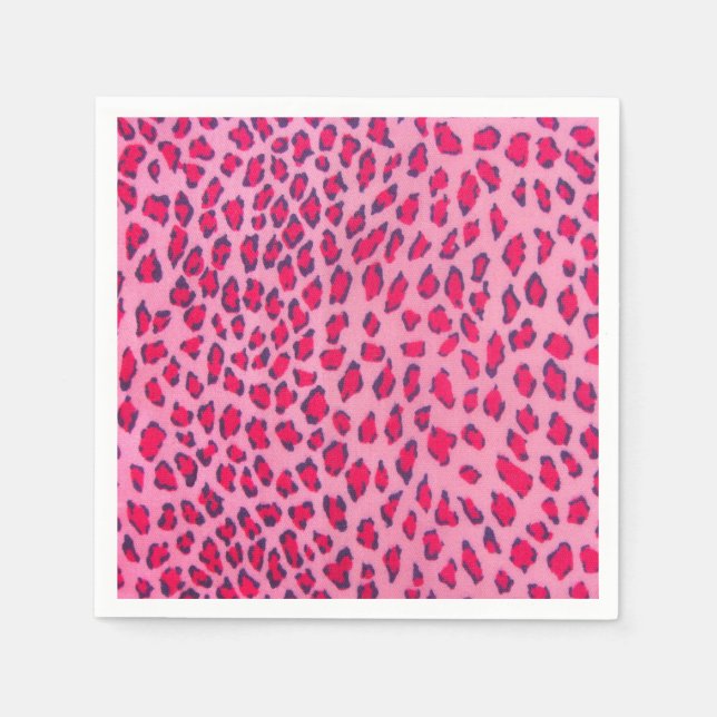Pink Leopard Print Napkins (Front)