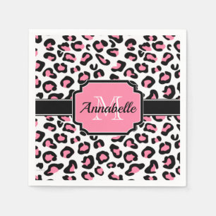 Pink Leopard Print Napkins
