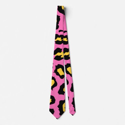 Pink Leopard Print Neck Tie