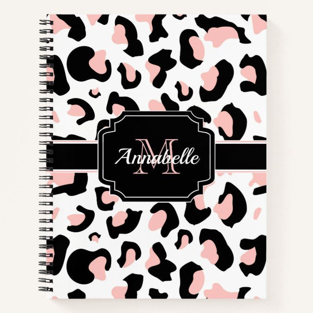Pink Leopard Print Notebook (Front)