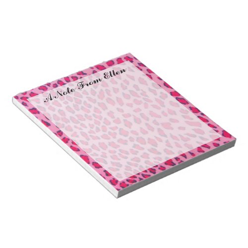 Pink Leopard Print Notepad