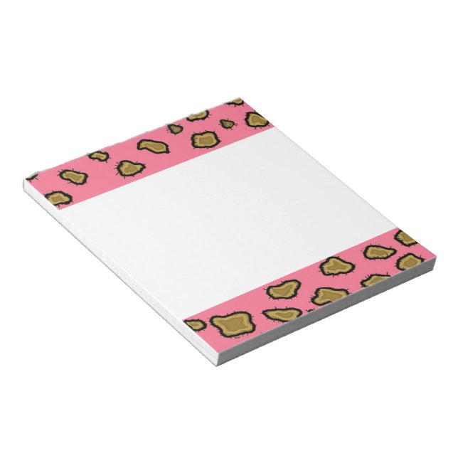 Pink Leopard Print Notepad (Angled)