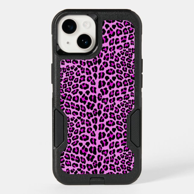 Pink leopard print otterbox iPhone case (Back)