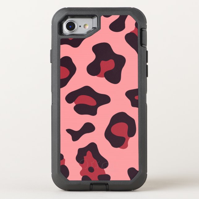 Pink Leopard Print Otterbox iPhone Case (Back)