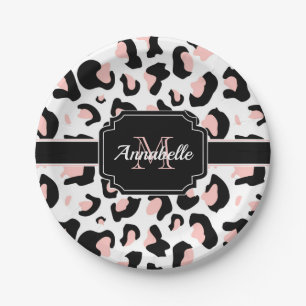 Pink Leopard Print Paper Plates