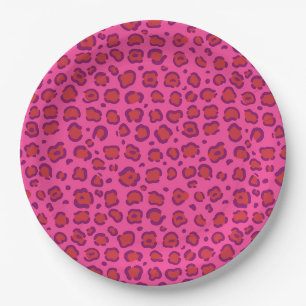 Pink Leopard Print Paper Plates