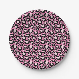 Pink Leopard Print Paper Plates