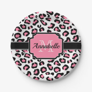 Pink Leopard Print Paper Plates
