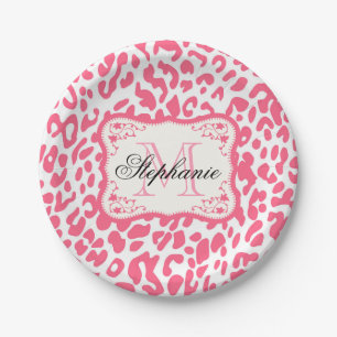 Pink Leopard Print Paper Plates
