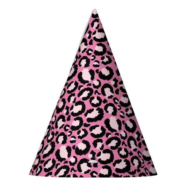 Pink Leopard Print Party Hat | Zazzle display picture 1