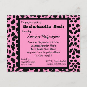 Pink Leopard Print Party Invitation