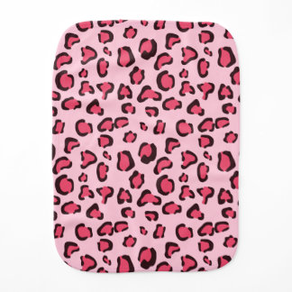 Pink Leopard Print Pattern Baby Burp Cloth