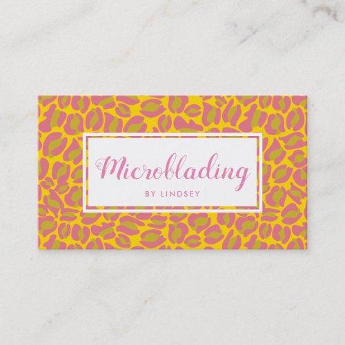 Pink Leopard Print Pattern Beauty Spray Tan Salon Business Card