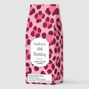 Pink Leopard Print Pattern Roasted Coffee