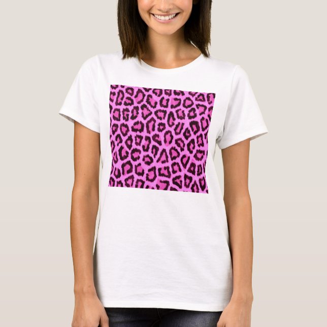 Pink leopard print pattern T-Shirt (Front)