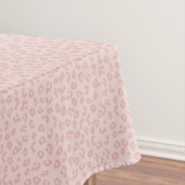 Pink Leopard Print Pattern Tablecloth (In Situ)