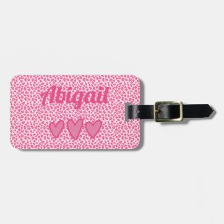 Pink Leopard Print - Personalized Luggage Tag