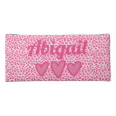 Pink Leopard Print - Personalized Pencil Case (Back)