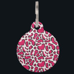 Pink leopard print pet ID tag<br><div class="desc">Pink leopard print</div>