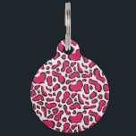 Pink leopard print pet ID tag<br><div class="desc">Pink leopard print</div>