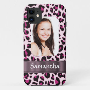 Pink leopard print photo template iPhone 11 case