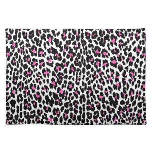 pink leopard print placemat