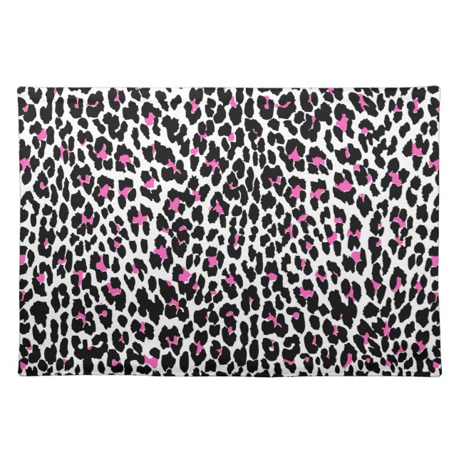 pink leopard print placemat (Front)