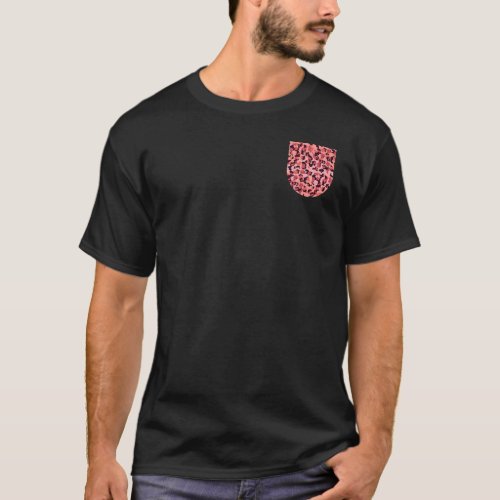 Pink Leopard Print Pocket  Wild Cat Panther Fan T_Shirt