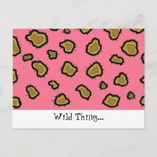 Pink Leopard Print Postcard
